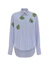 Hellessy Flo Beaded Shirt In Blue
