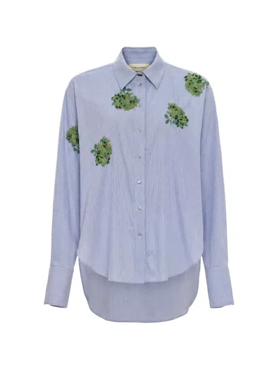 Hellessy Flo Beaded Shirt In Blue