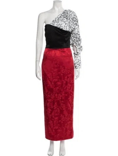 Pre-owned Hellessy Floral Print Long Dress In Red