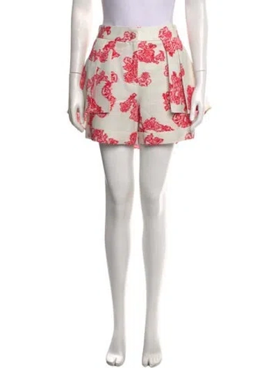 Pre-owned Hellessy Floral Print Mini Shorts In White