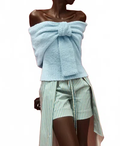 Hellessy Gleam Off Sholder Cape In Sky Blue