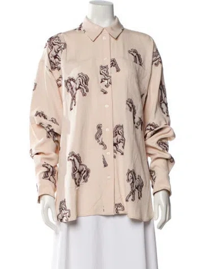 Pre-owned Hellessy Graphic Print Long Sleeve Top In Neutral