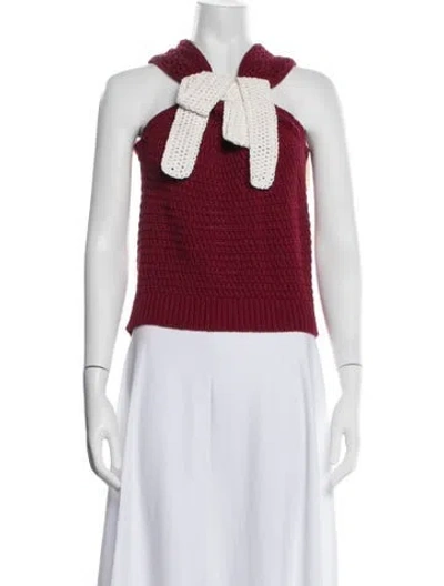 Pre-owned Hellessy Halterneck Sleeveless Crop Top W/ Tags In Red