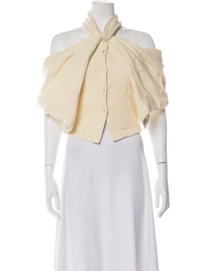Pre-owned Hellessy Halterneck Sleeveless Top In Yellow