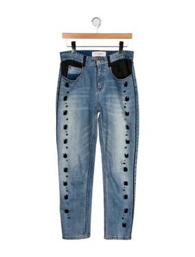 Pre-owned Hellessy High-rise Straight Leg Jeans In Blue