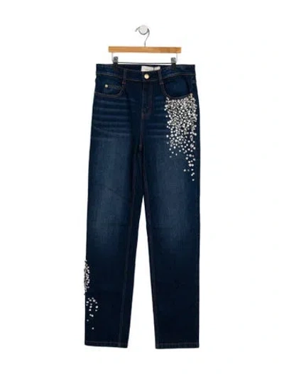 Pre-owned Hellessy High-rise Straight Leg Jeans In Blue