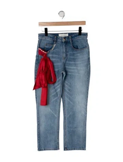 Pre-owned Hellessy High-rise Straight Leg Jeans In Blue