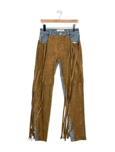 Pre-owned Hellessy High-rise Straight Leg Jeans In Brown