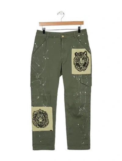 Pre-owned Hellessy High-rise Straight Leg Jeans In Green