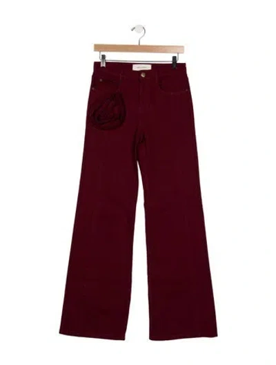 Pre-owned Hellessy High-rise Wide Leg Jeans In Red