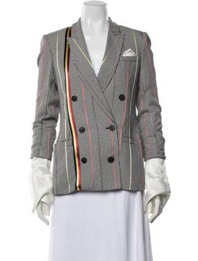 Pre-owned Hellessy Houndstooth Print Blazer In Black