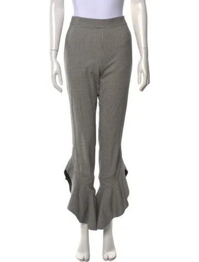 Pre-owned Hellessy Houndstooth Print Flared Pants In Multicolor