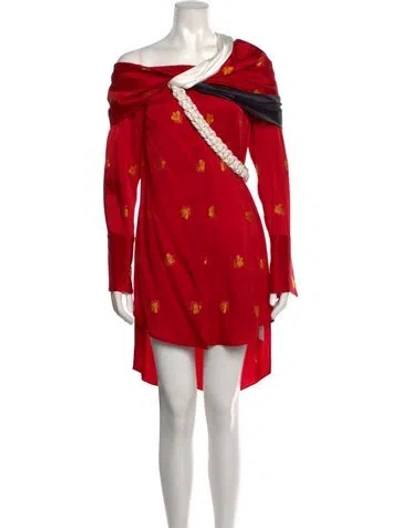 Pre-owned Hellessy Jacquard Graphic Print Top In Red