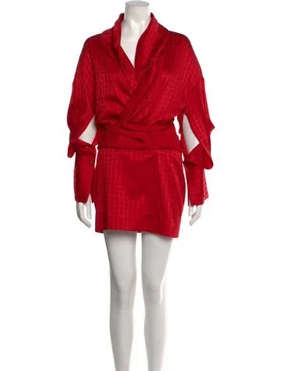Pre-owned Hellessy Jacquard Mini Dress In Red