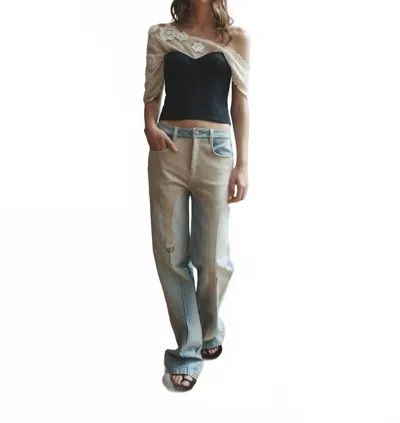 Hellessy Jasper Wide Leg Jeans In Medium Wash In Brown