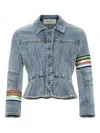 Hellessy Kai Striped-panel Denim Jacket In Blue