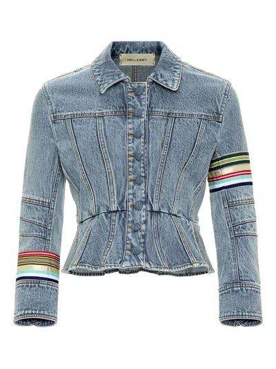 Hellessy Kai Striped-panel Denim Jacket In Blue