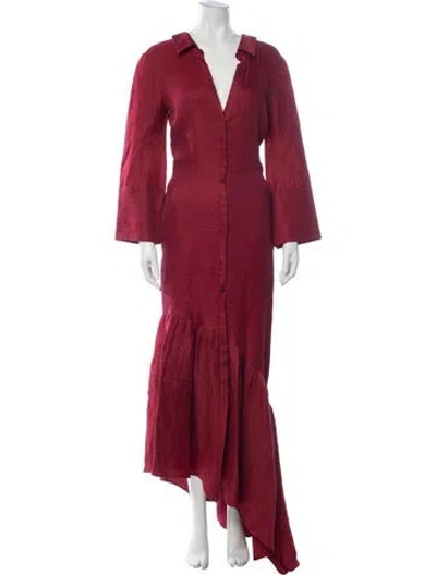 Pre-owned Hellessy Linen Long Dress In Red