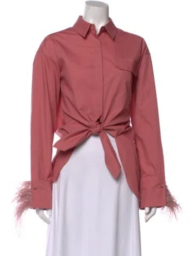 Pre-owned Hellessy Long Sleeve Button-up Top In Pink