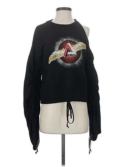 Pre-owned Hellessy Long Sleeve Top Black Keyhole Neckline Tops
