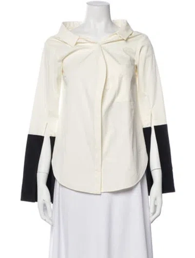 Pre-owned Hellessy Long Sleeve Top In White