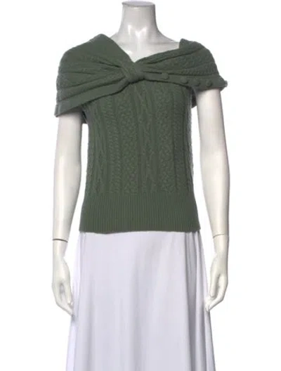 Pre-owned Hellessy Merino Wool Cowl Neck Sweater In Green