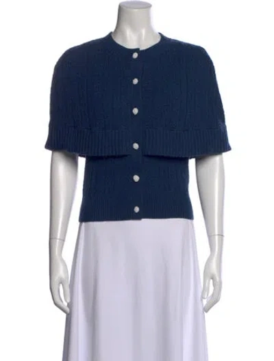 Pre-owned Hellessy Merino Wool Crew Neck Sweater In Blue
