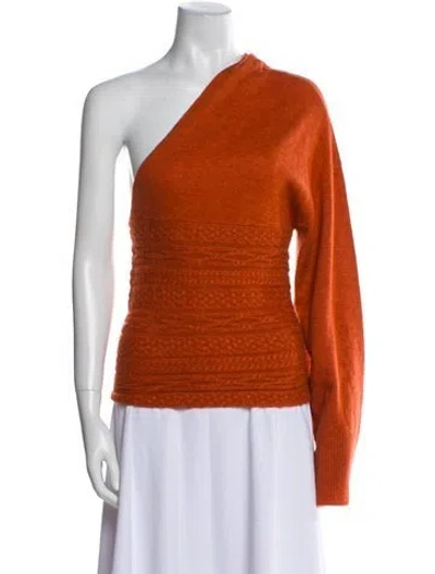 Pre-owned Hellessy Merino Wool One-shoulder Sweater In Orange