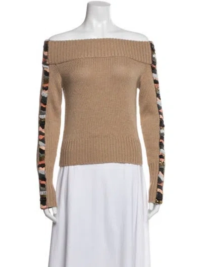 Pre-owned Hellessy Merino Wool Patterned Sweater In Neutral