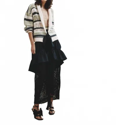 Hellessy Meyer Stripe Belted Wrap Cardigan In Multi/black