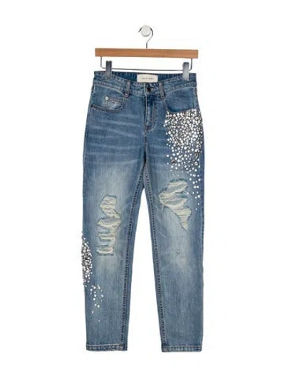 Pre-owned Hellessy Mid-rise Straight Leg Jeans In Blue