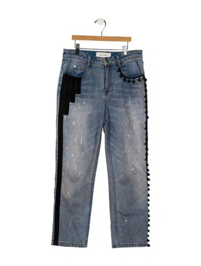Pre-owned Hellessy Mid-rise Straight Leg Jeans In Blue