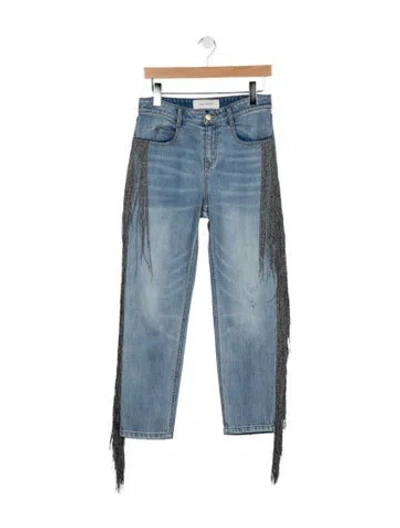Pre-owned Hellessy Mid-rise Straight Leg Jeans In Blue