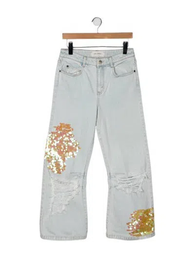 Pre-owned Hellessy Mid-rise Straight Leg Jeans In Green