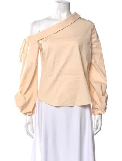 Pre-owned Hellessy Off-the-shoulder Long Sleeve Top In Orange