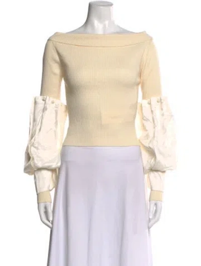 Pre-owned Hellessy Off-the-shoulder Long Sleeve Top W/ Tags In Neutral
