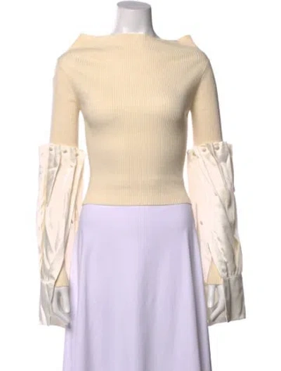 Pre-owned Hellessy Off-the-shoulder Long Sleeve Top W/ Tags In Neutral