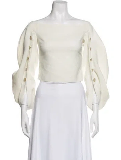 Pre-owned Hellessy Off-the-shoulder Long Sleeve Top W/ Tags In Neutrals