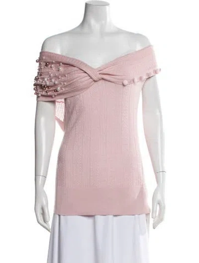 Pre-owned Hellessy Off-the-shoulder Short Sleeve Top In Multicolor