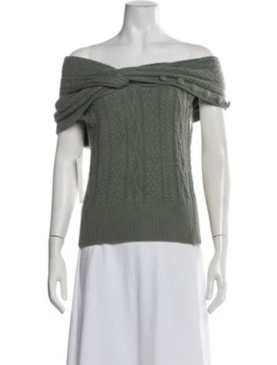 Pre-owned Hellessy Off-the-shoulder Sweater In Green