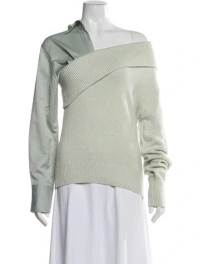 Pre-owned Hellessy Off-the-shoulder Sweater In Green