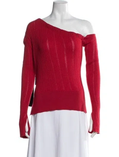 Pre-owned Hellessy Off-the-shoulder Sweater In Red