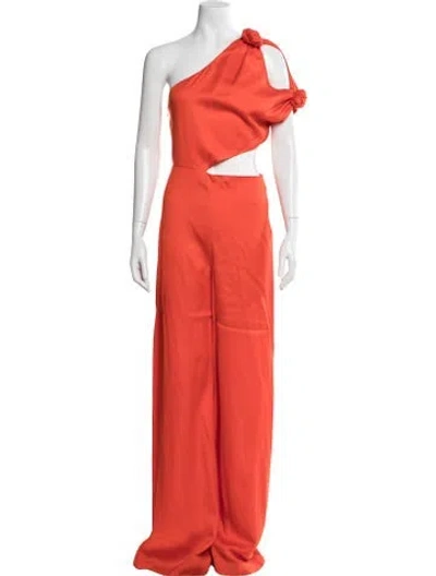 Pre-owned Hellessy One-shoulder Jumpsuit In Orange