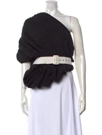 Pre-owned Hellessy One-shoulder Sleeveless Top In Black