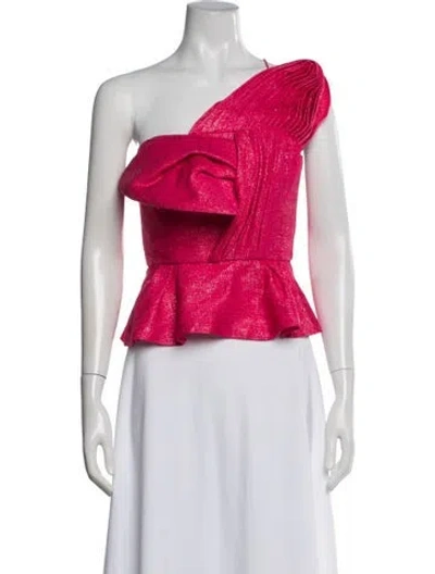 Pre-owned Hellessy One-shoulder Sleeveless Top In Pink/red