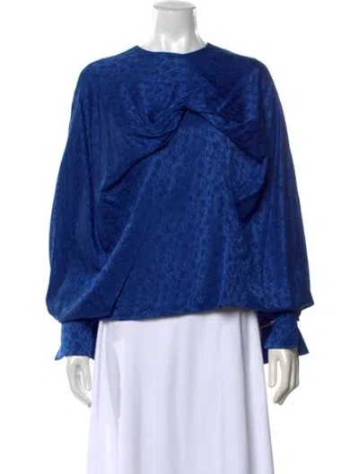 Pre-owned Hellessy Patterned Crew Neck Top In Blue