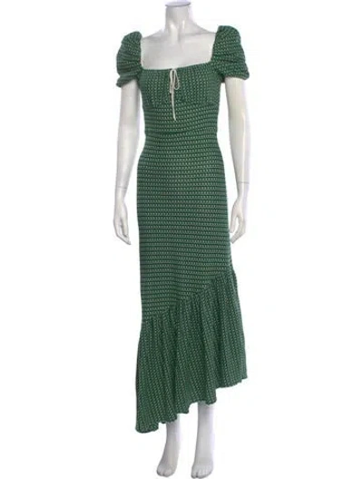 Pre-owned Hellessy Patterned Midi Length Dress In Green