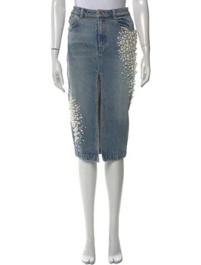 Pre-owned Hellessy Patterned Midi Length Skirt In Blue