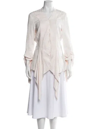 Pre-owned Hellessy Patterned V-neck Top In Neutrals