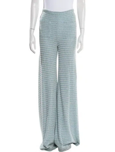 Pre-owned Hellessy Patterned Wide Leg Pants In Blue